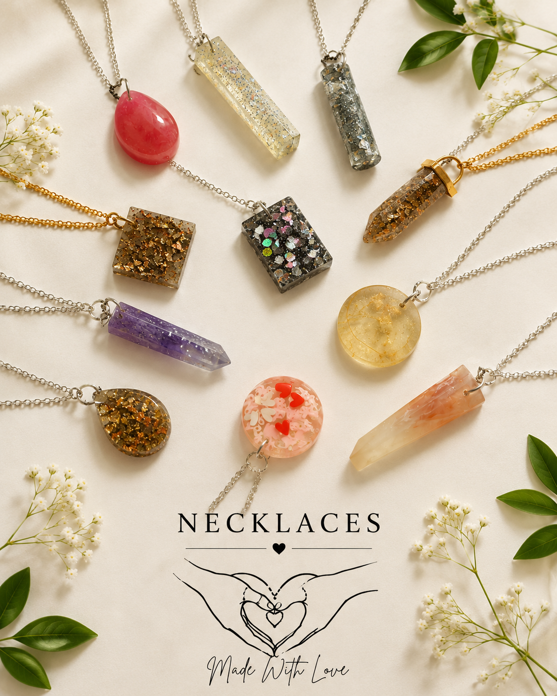 Premade- unique resin Necklaces