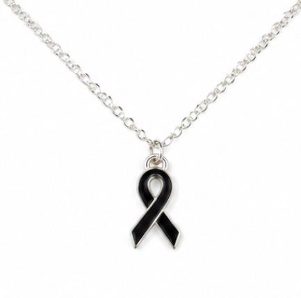 Black Cancer Charm Necklace
