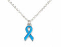 Light Blue Cancer Charm Necklace