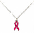 Fuchsia/Magenta Cancer Charm Necklace
