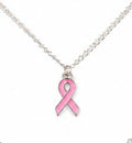 Pink Cancer Charm Necklace