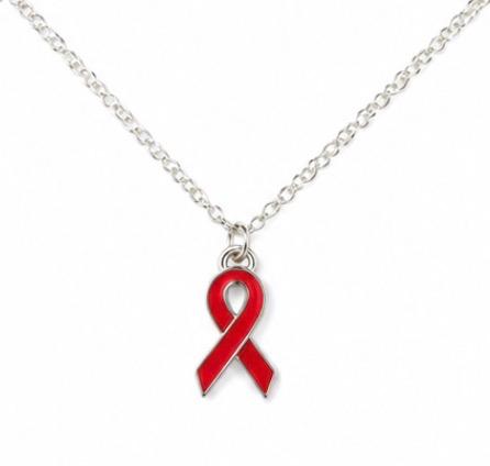 Red Cancer Charm Necklace