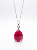 Deep Red Teardrop Pendant Necklace