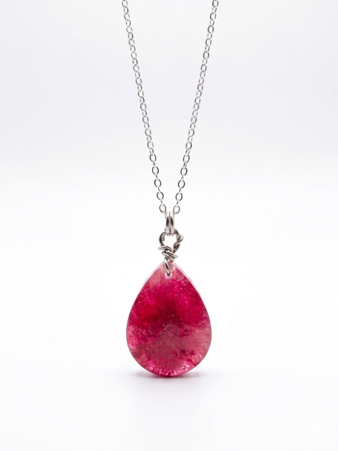 Deep Red Teardrop Pendant Necklace