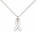 White Cancer Charm Necklace